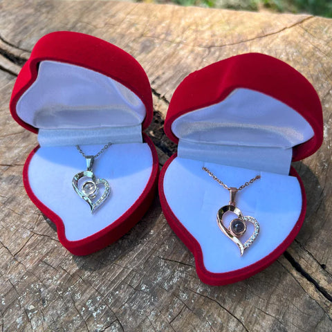 Collar Te amo 100 idiomas + Caja Regalo Lujo ❤️🎁