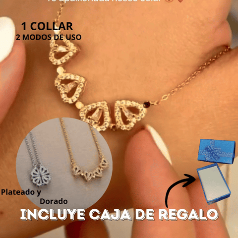 Collar Trebol y Corazones + CAJA DE REGALO🎁